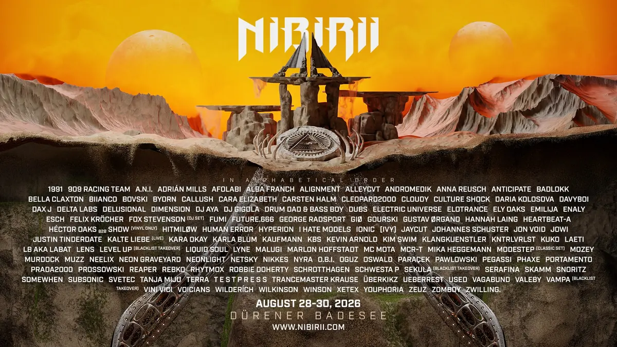 NIBIRII Festival 2026 — Dürener Badesee, Kolín nad Rýnem