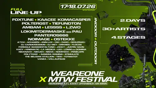 WE ARE ONE x MTW - FESTIVAL - 2 DAY - 26H - 40+ ACTS