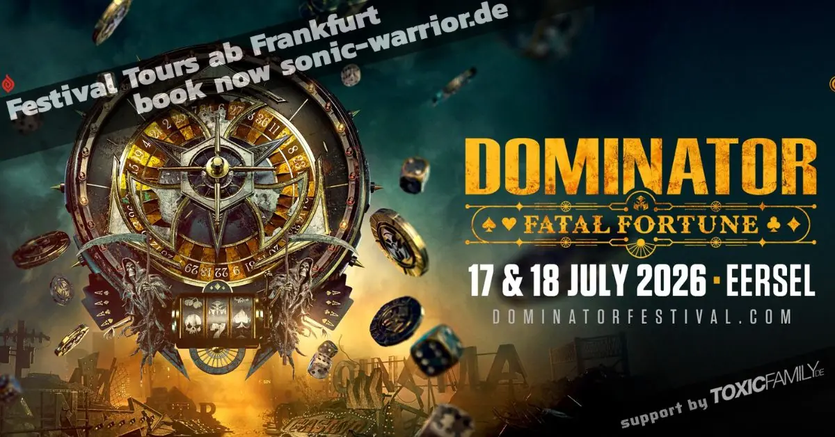 Bus zum Dominator Festival 2026 — P36 Terminal 1 Busparkplatz  / Sonic-Warrior Festival Tours Abfahrt, Frankfurt