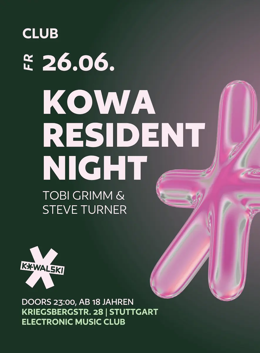 KOWA RESIDENT NIGHT • TOBI GRIMM • STEVE TURNER — Kowalski, Stuttgart