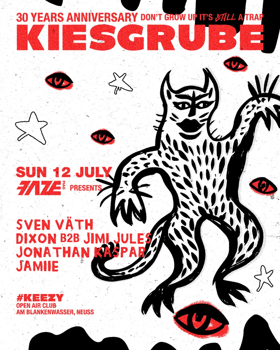 FAZE MAG presents Sven Väth, DIXON B2B Jimi Jules, Jonathan Kaspar, Jamiie — Kiesgrube, Düsseldorf