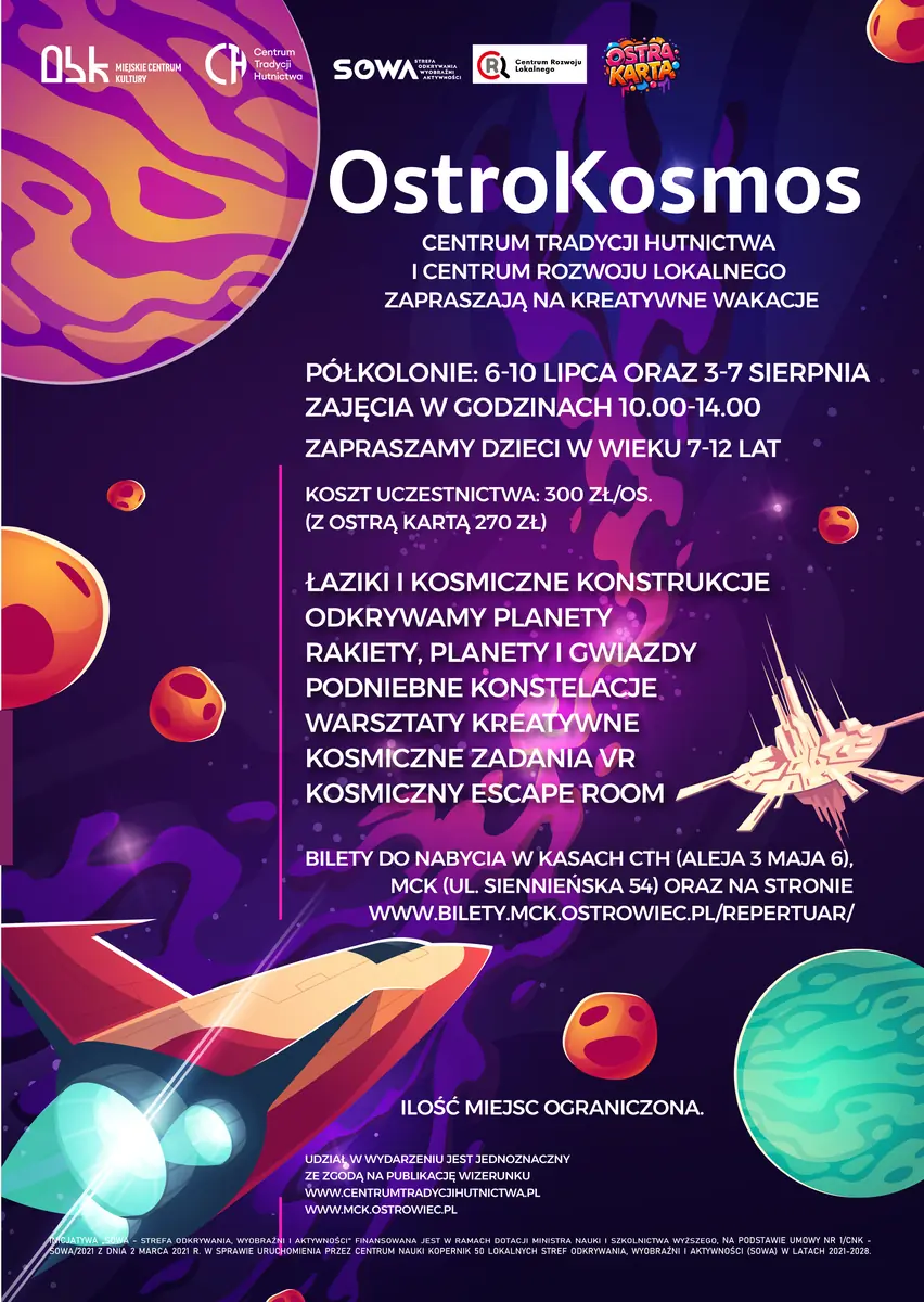 OstroKosmos (Turnus 3-7 srpna) — Centrum tradice hutnictví v Ostrowci Świętokrzyskim, Ostrowiec Świętokrzyski