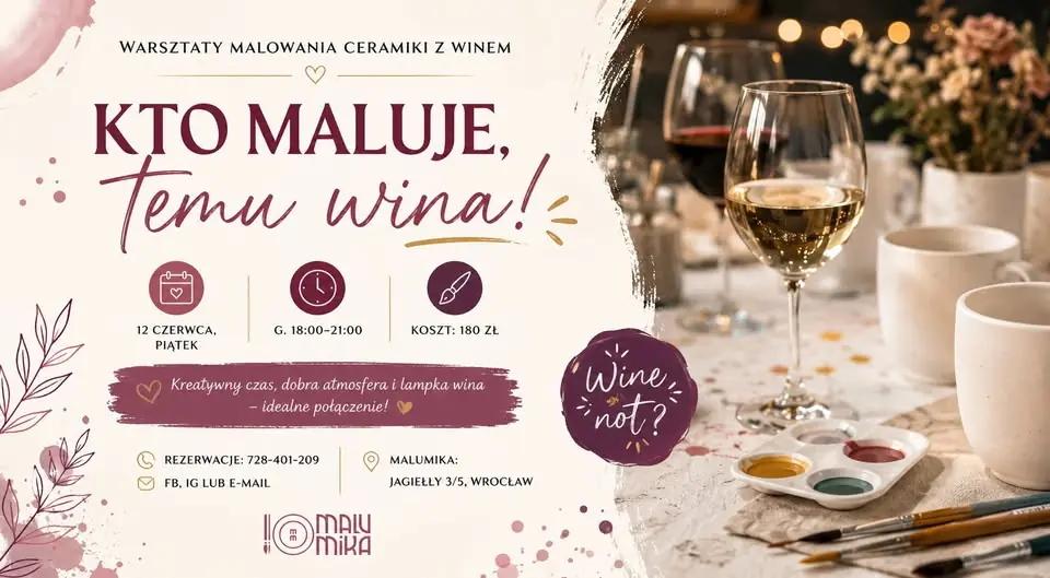 Kdo maluje, tomu víno. Dílny malování keramiky s vínem — MaluMika, Vratislav