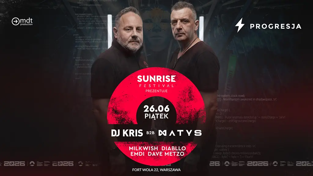 SUNRISE FESTIVAL präsentiert DJ KRIS b2b MATYS — Progresja, Warschau