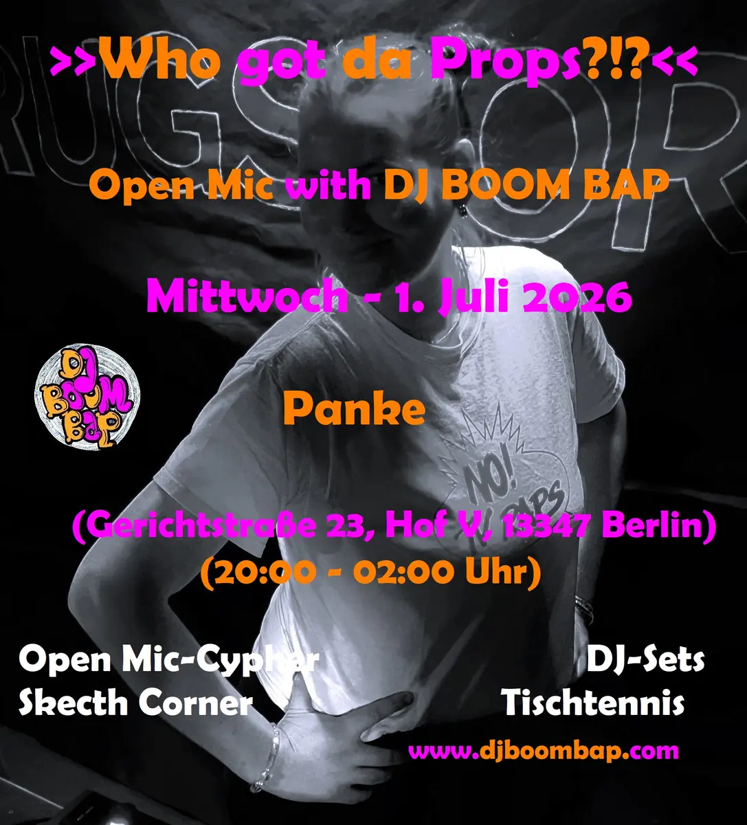 >>Who got da Props?!?<< (Open Mic з DJ BOOM BAP) — Panke, Берлін