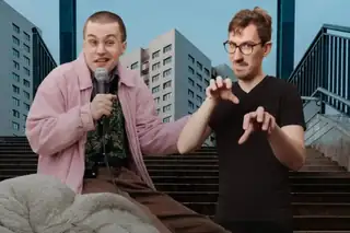 Sasha Dolgopolov a Liosha Shupliakov v Berlíně: natáčení show "A co se stalo"