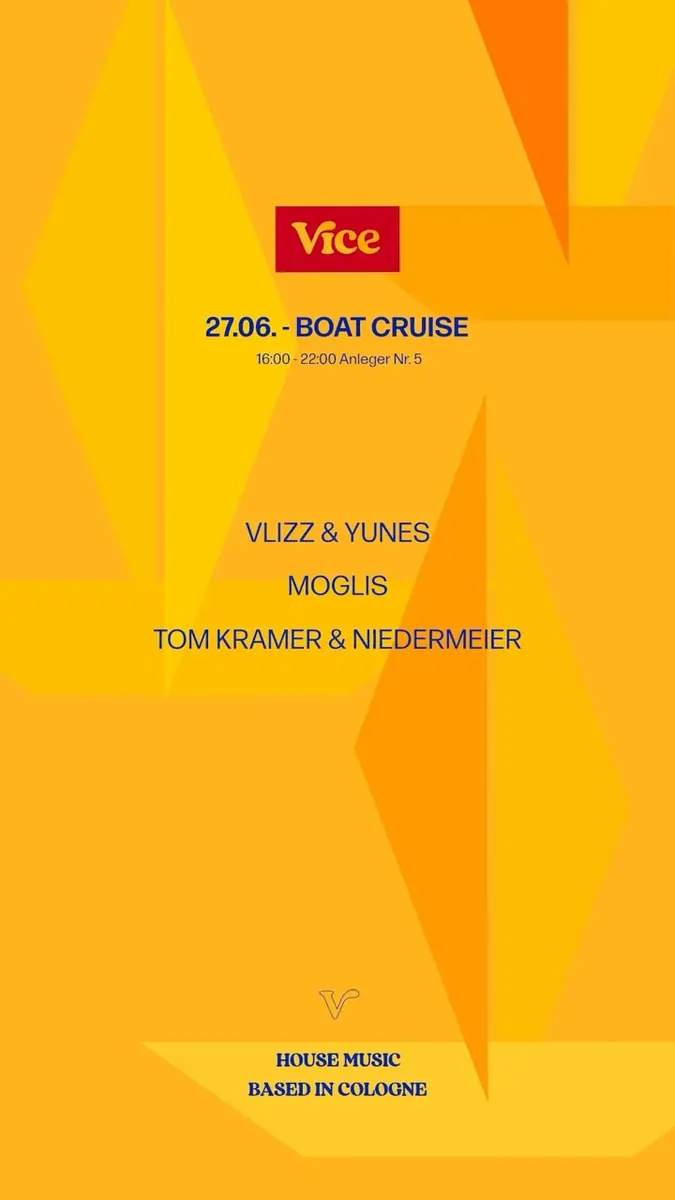 Vice Boat Cruise 2026 — TBA - Anleger 5, Köln
