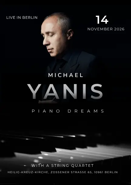 Michael Janis v Berlíně. Piano Dreams se smyčcovým kvartetem — Heilig-Kreuz-Kirche, Berlín