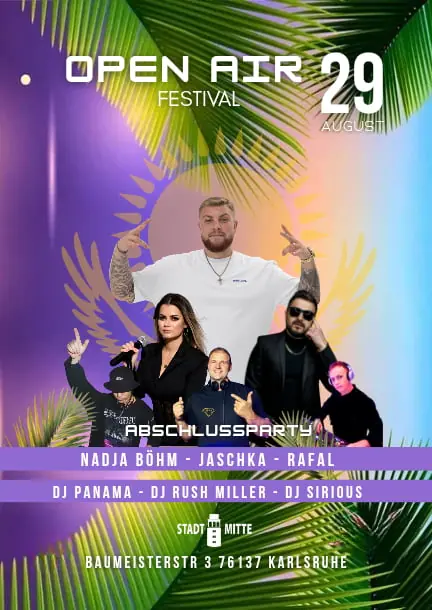 Open Air Festival в Карлсруэ. Заключительная вечеринка — Die Stadtmitte, Карлсруэ
