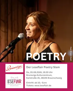 Leseflair Festival 2026 - Der 4. Leseflair Poetry Slam — Kultur- & Kommunikationszentrum Brunsviga, Braunschweig