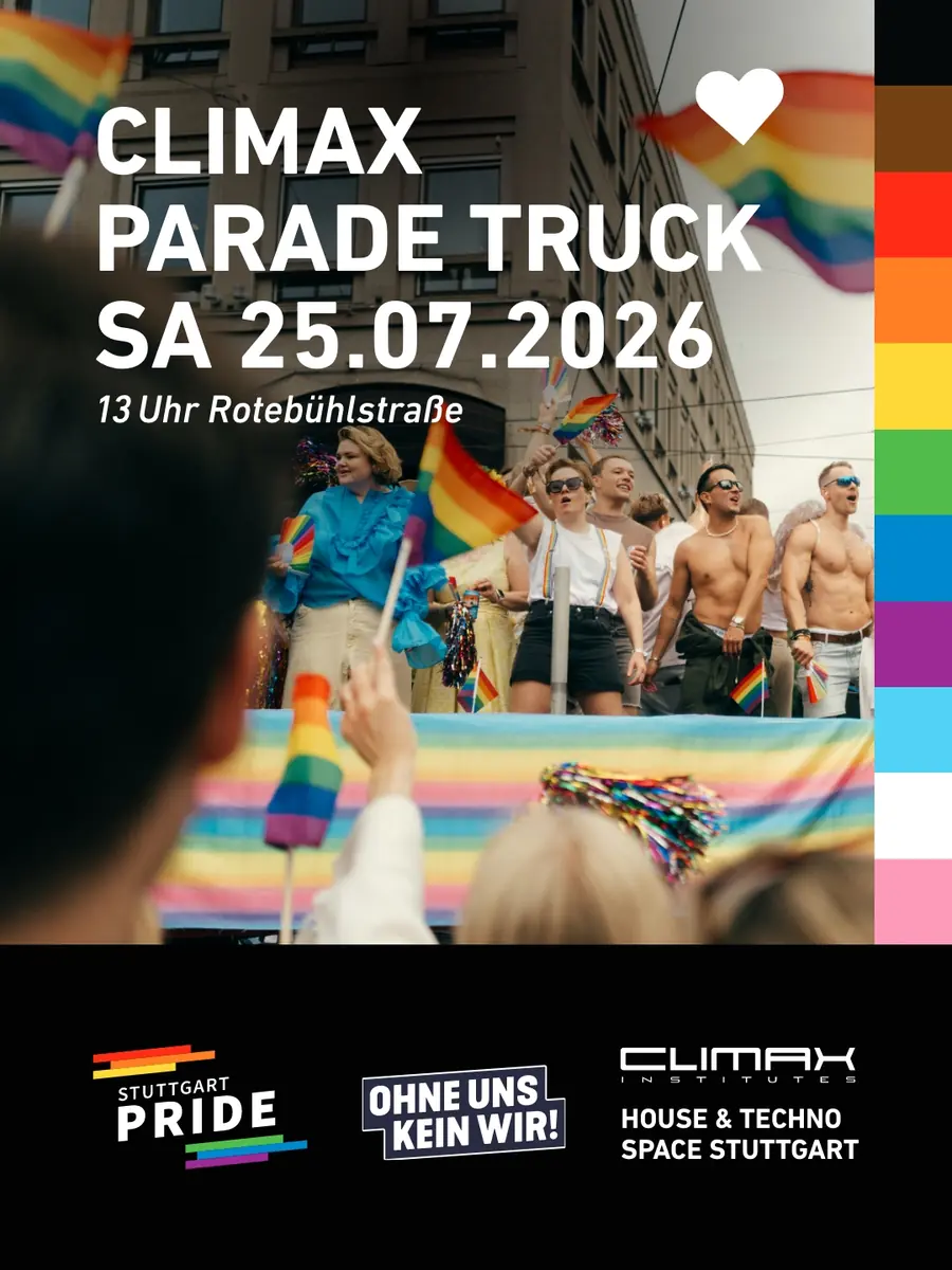 Mit dem Climax Truck auf dem Stuttgart Pride 2026 — Climax-Institutes, Stuttgart
