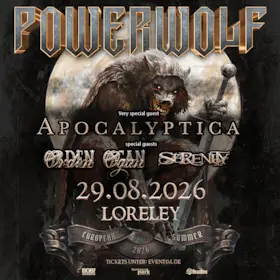 POWERWOLF - European Summer 2026 - с Apocalyptica, Orden Ogan, Serenity — Loreley Freilichtbühne, St. Goarshausen
