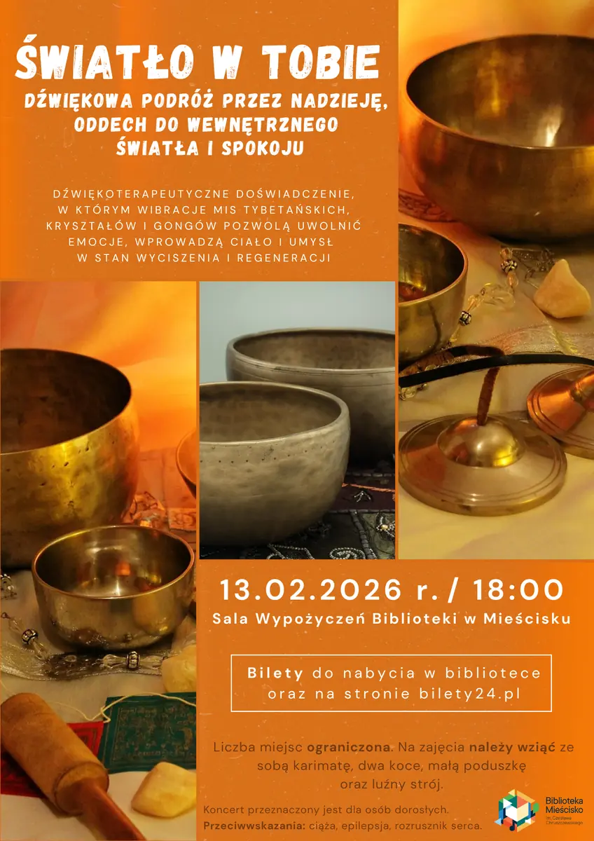 GONGI, MISY TYBETAŃSKIE, KRYSZTAŁY — Biblioteka Publiczna w Mieścisku, Mieścisko