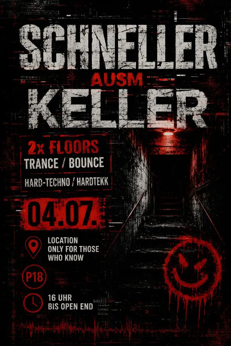 SCHNELLER AUSM KELLER [RAVE] — TBA - Secret Location, Berlin