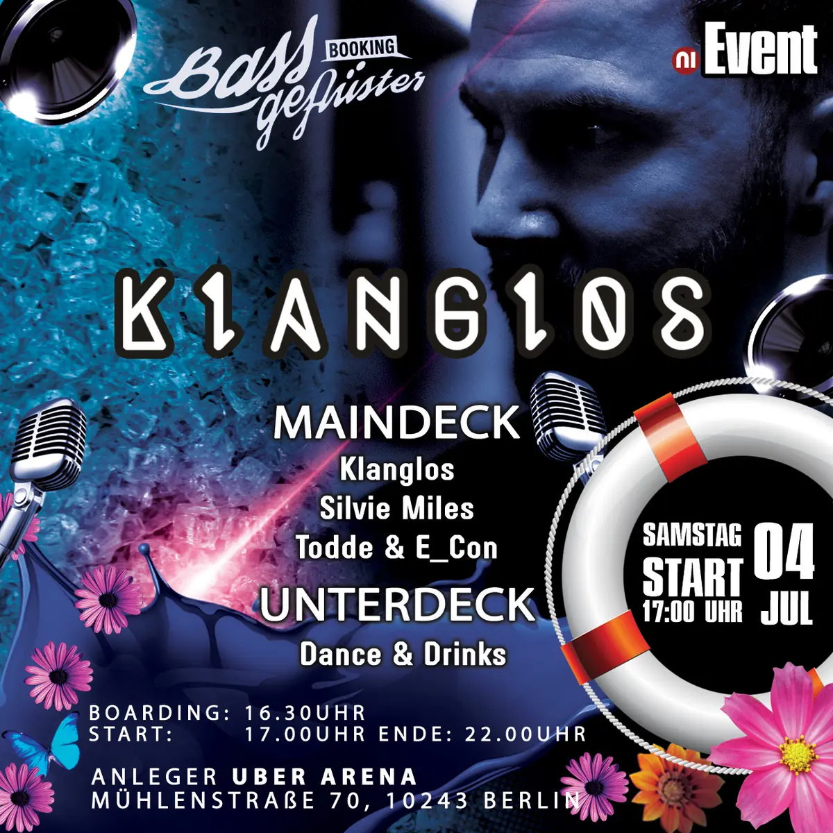 Beats on Board: Klanglos, Sylvie Miles, Todde & E_Con — Boat - MS Lex / Boat Terminal: Mercedes-Benz Arena, Berlin