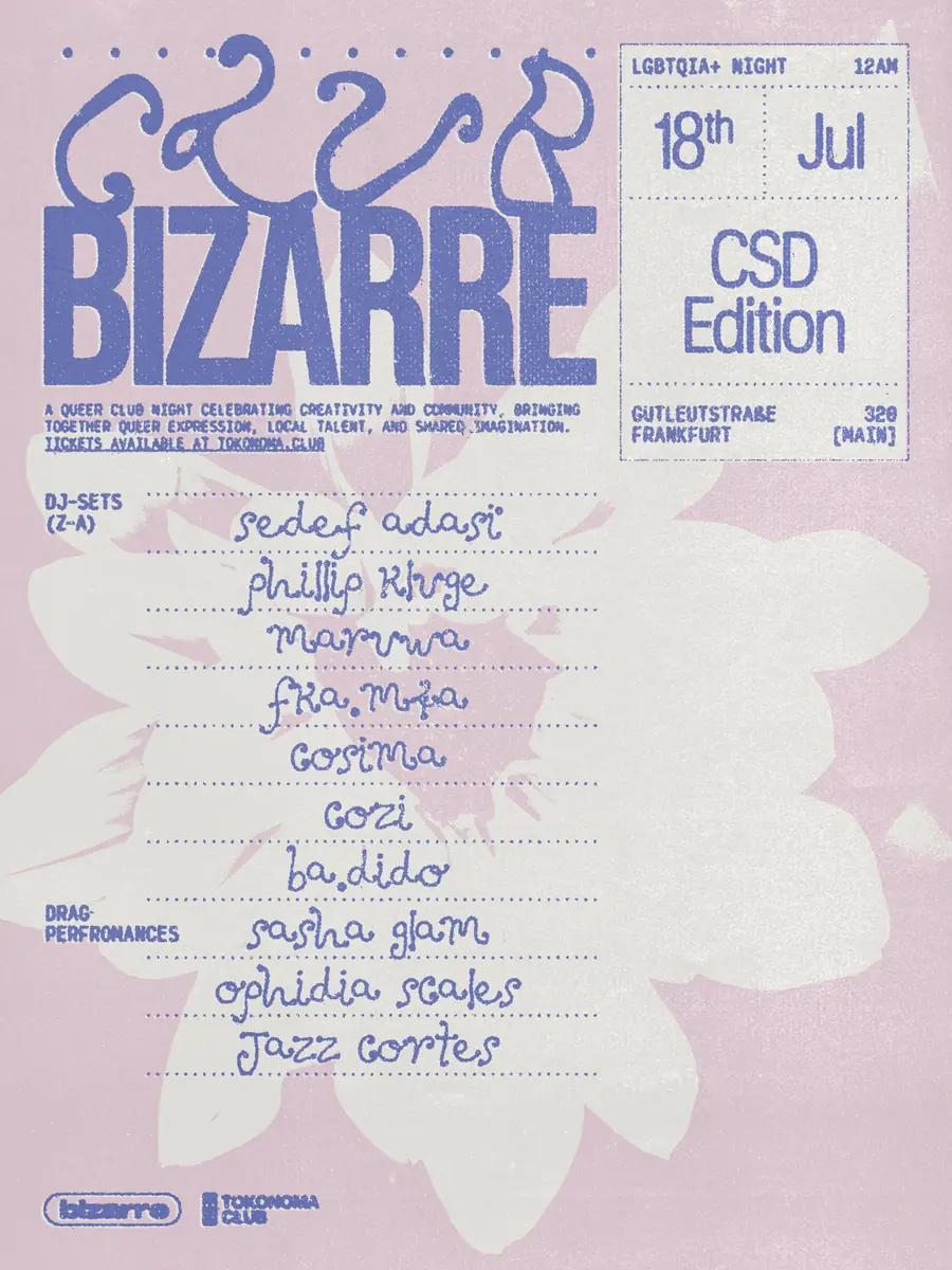 CLUB BIZARRE (CSD Edition) — Tokonoma Club, Frankfurt nad Mohanem