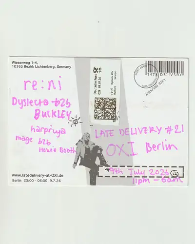 Late Delivery #21: re:ni + Dyslecta B2B Buckley