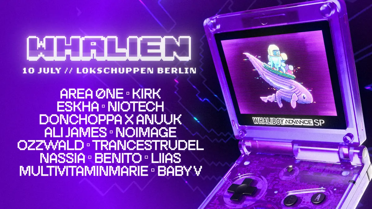 WHALIEN w/ AREA ØNE, KIRK, DON CHOPPA x Anuuk, Eskha, Niotech, Ali James, Noimage — Lokschuppen Berlin, Berlin