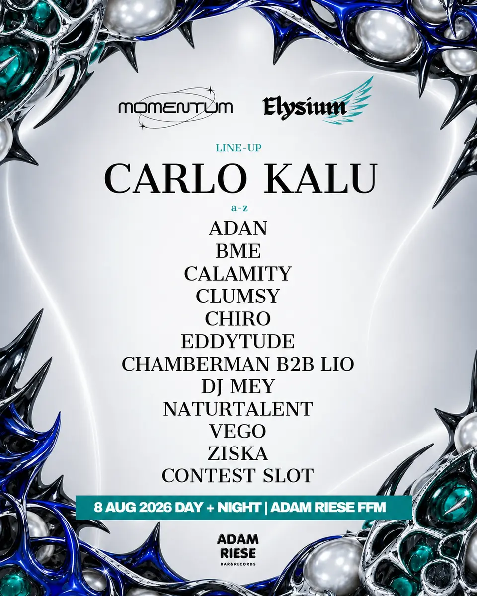 Elysium x Momentum. Day & Night with Outdoor + Indoor (Trance & Hard Techno) — Adam Riese, Frankfurt nad Menem