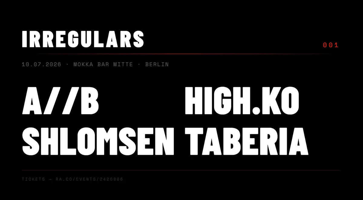 IRREGULARS 001 — Mokka Mitte Bar / James Simon Park, Berlin