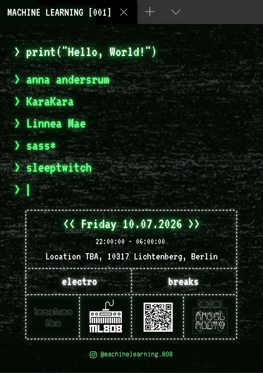 MACHINE LEARNING [001]: Hello, World! powered by Angel Audio — Berlín