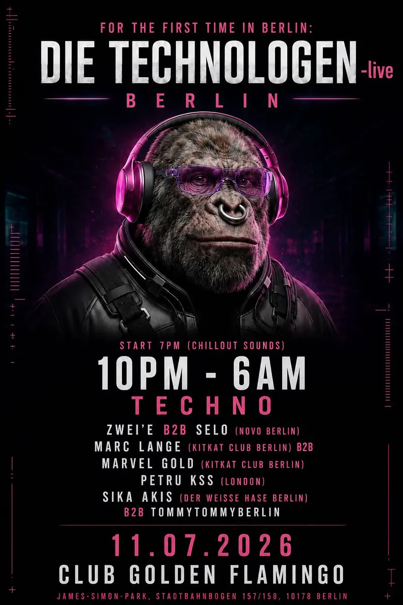 DIE TECHNOLOGEN BERLIN - Golden Flamingo TECHNO EVENT — Golden Flamingo, Berlín