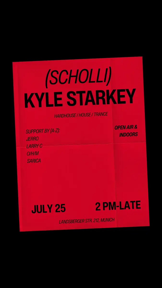 RAGAZZI w Kyle Starkey (OPEN AIR & INDOOR) curated by O/H/M — Lieberscholli, Mnichov