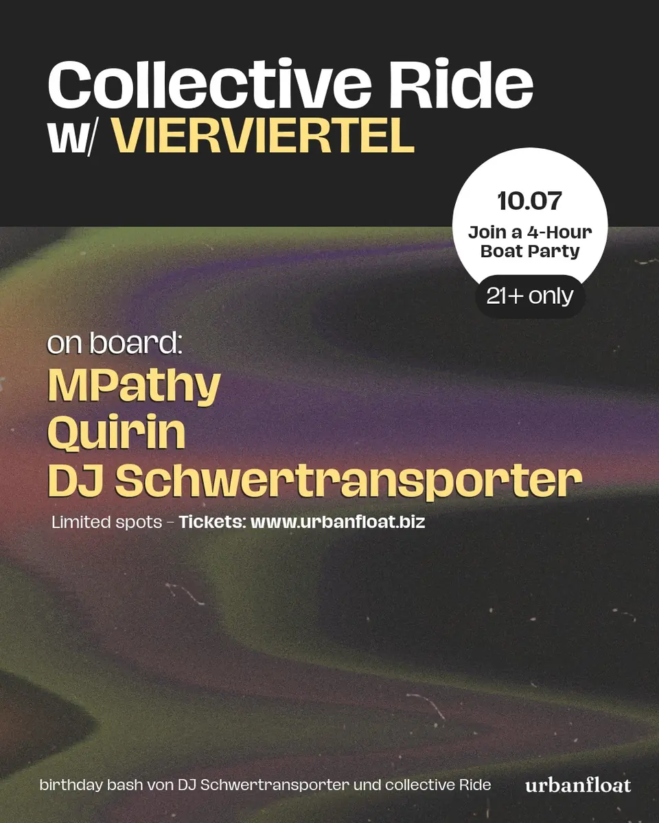VIERVIERTEL Collective Ride - Boat Party at Spree — TBA - Boatparty @ Spree | Urbanfloat Collective Ride, Berlin