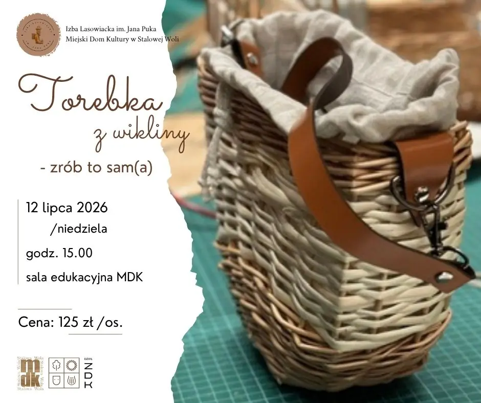 Torebka z wikliny - zrób to sam/a. — Miejski Dom Kultury w Stalowej Woli, Stalowa Wola