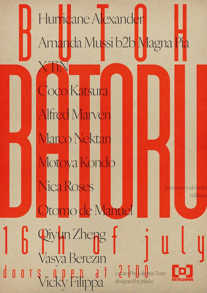 BUTOH BATORŪ — Berghain | Panorama Bar | Säule, Berlin