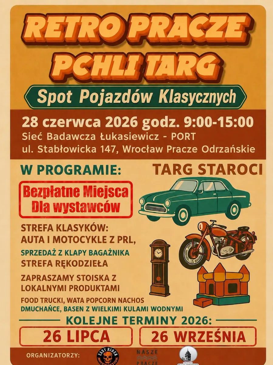 RetroPracze - Neighborhood Market of Treasures, Antiques and Classic Cars — Sieć Badawcza Łukasiewicz PORT Polski Ośrodek Rozwoju Technologii, Wrocław