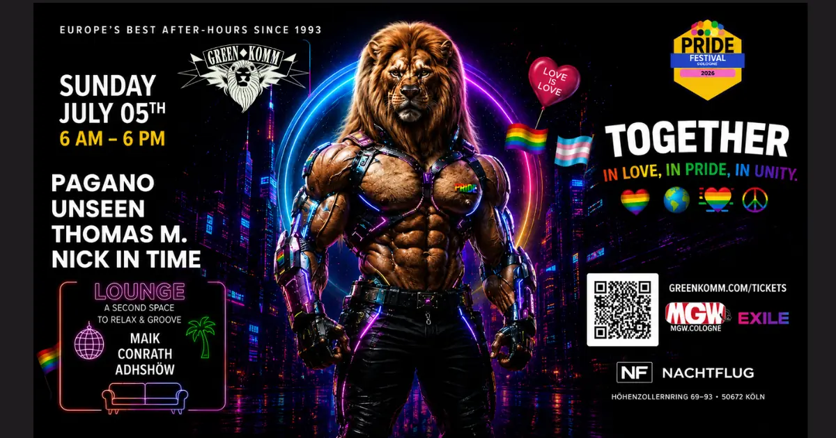 GreenKomm Pride After Hour — Nachtflug + Starz, Köln