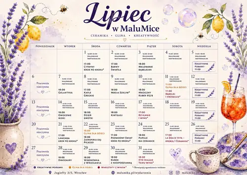 Harmonogram warsztatów na LIPIEC 2026