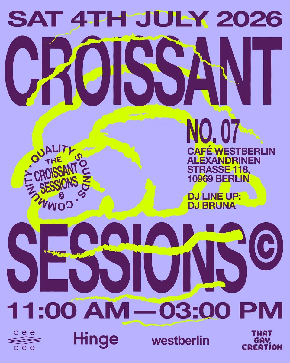 Bezplatná komunitní akce: Croissant Sessions x Hinge x That Gay Creation — Westberlin, Berlín