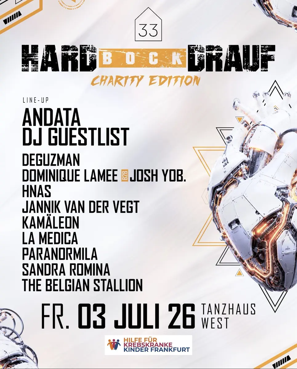 Hard Bock DRAUF приглашает HAUS33 Charity Edition — Tanzhaus West, Франкфурт-на-Майне