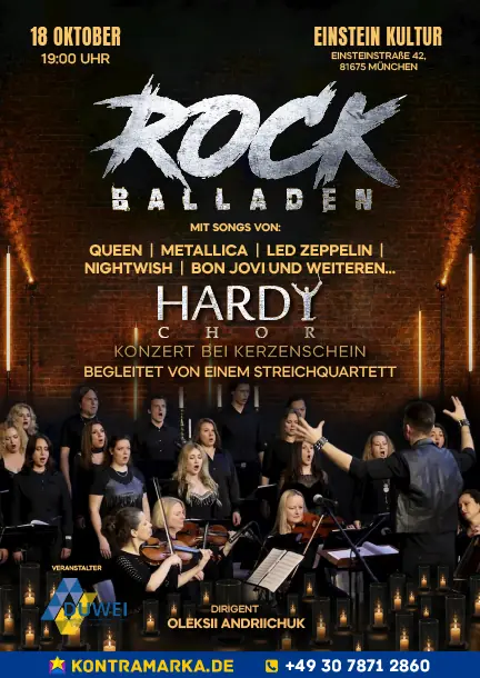 Hardy Chor. Rockowe ballady przy świecach w Monachium — Einstein Kultur, Monachium