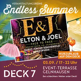 Premiere: Elton & Joel - Face to Face meets Summertime on Deck 7 — Warehouse Seven, Gelnhausen