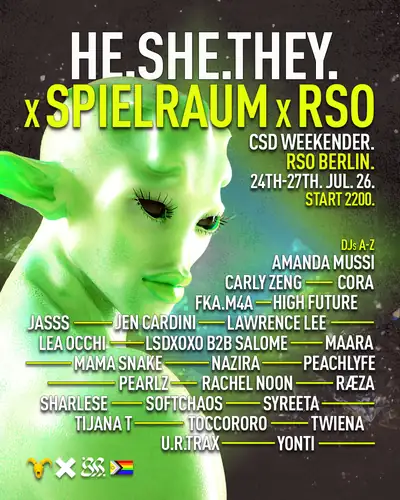 HE.SHE.THEY x SPIELRAUM x RSO CSD WEEKENDER