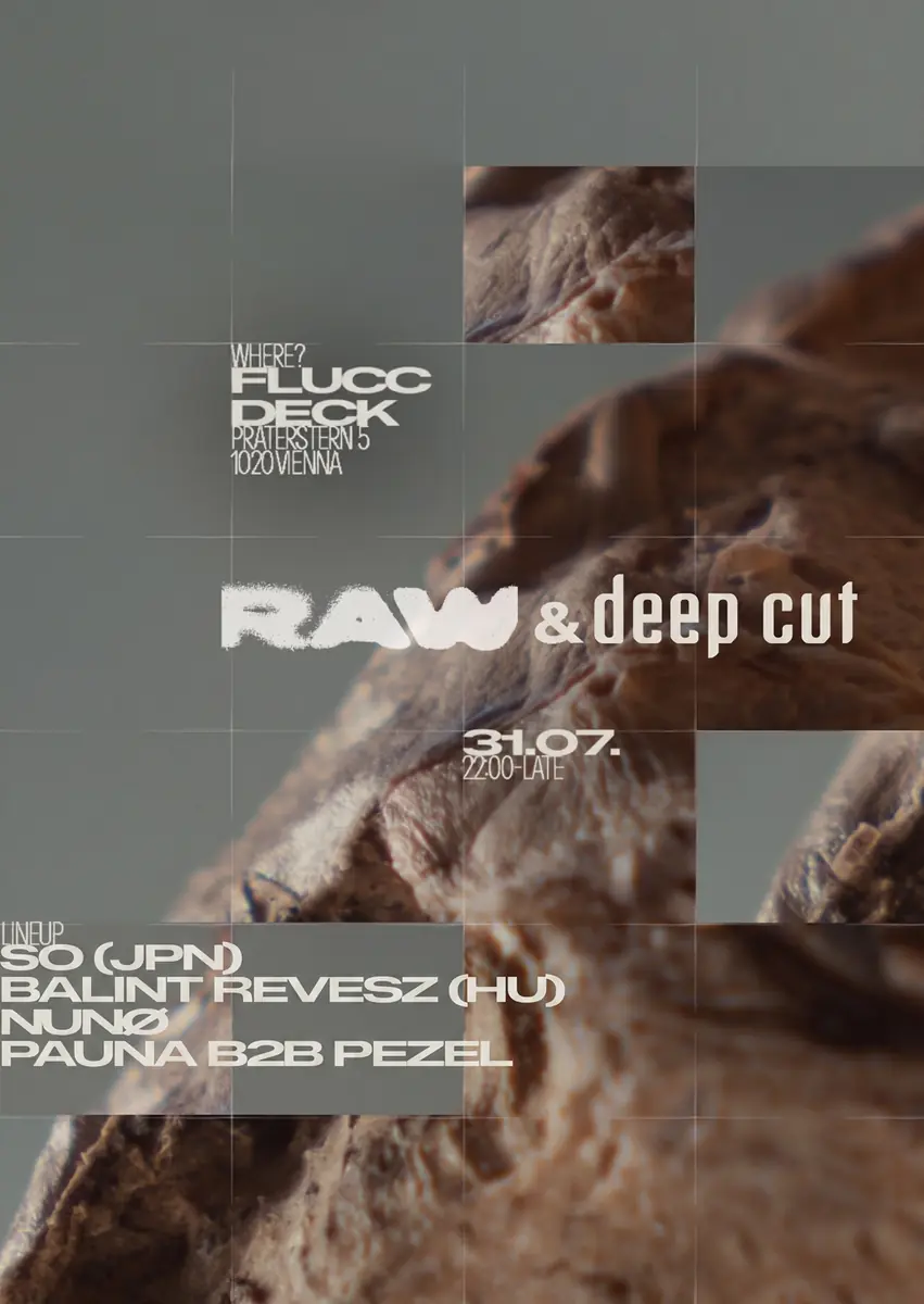 deep cut & raw session pres. SO (JPN), Balint Revesz (HU), Nuno, PAUNA, Pezel — FLUCC, Wien