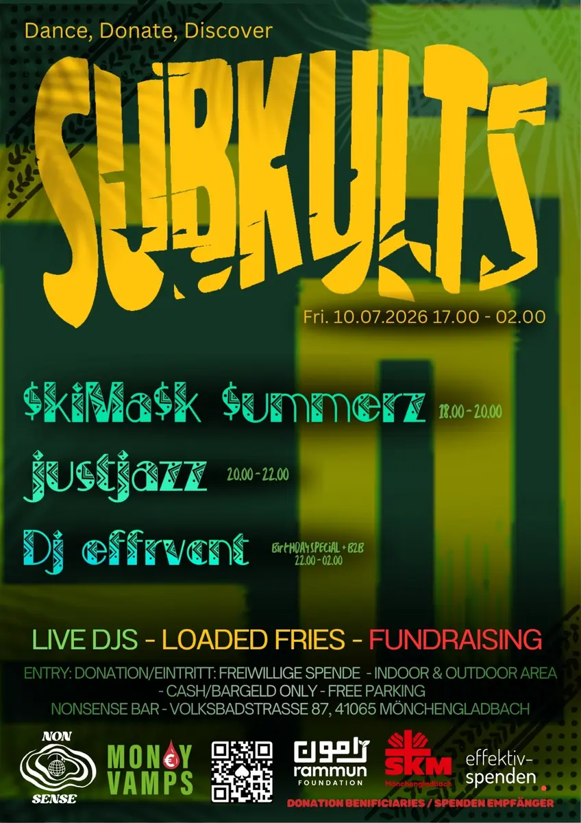 Subkultz- Underground Fundraising — TBA - Nonsense Bar MG, Düsseldorf