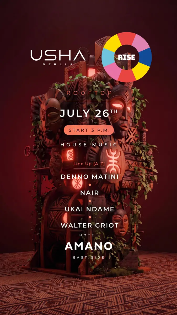 AMANO ROOFTOP DAY PARTY - Usha Berlin X RISE BERLIN — Amano East-Side, Berlin