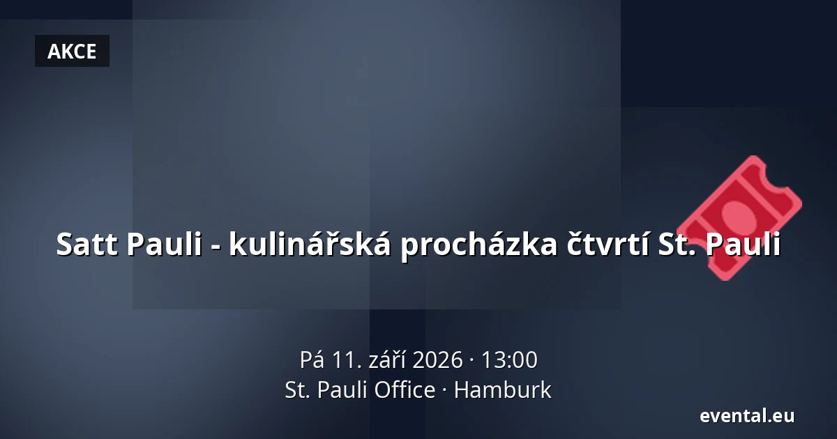 Satt Pauli - kulinářská procházka čtvrtí St. Pauli — St. Pauli Office, Hamburk