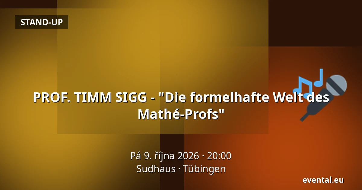 PROF. TIMM SIGG - "Die formelhafte Welt des Mathé-Profs" — Sudhaus, Tübingen