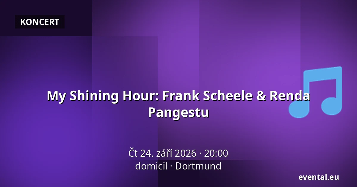 My Shining Hour: Frank Scheele & Renda Pangestu — domicil, Dortmund