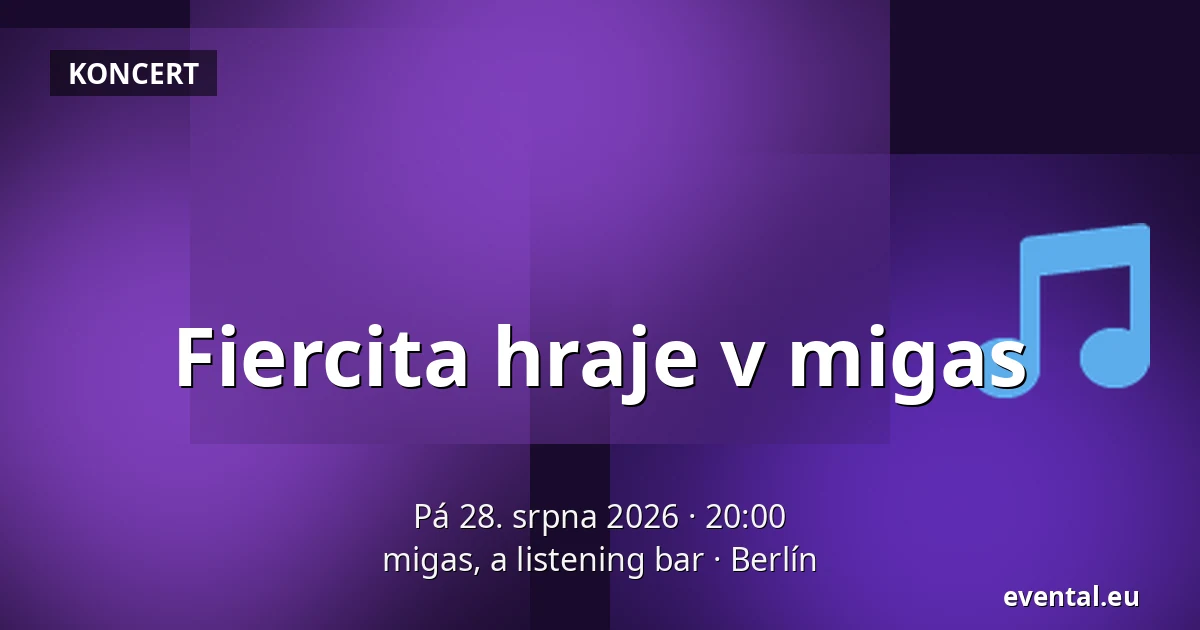 Fiercita hraje v migas — migas, a listening bar, Berlín