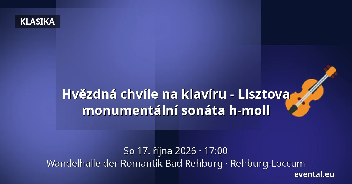 Hvězdná chvíle na klavíru - Lisztova monumentální sonáta h-moll — Wandelhalle der Romantik Bad Rehburg, Rehburg-Loccum