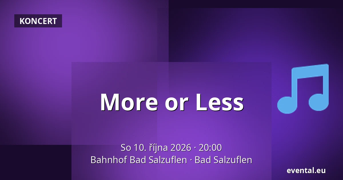 More or Less — Bahnhof Bad Salzuflen, Bad Salzuflen