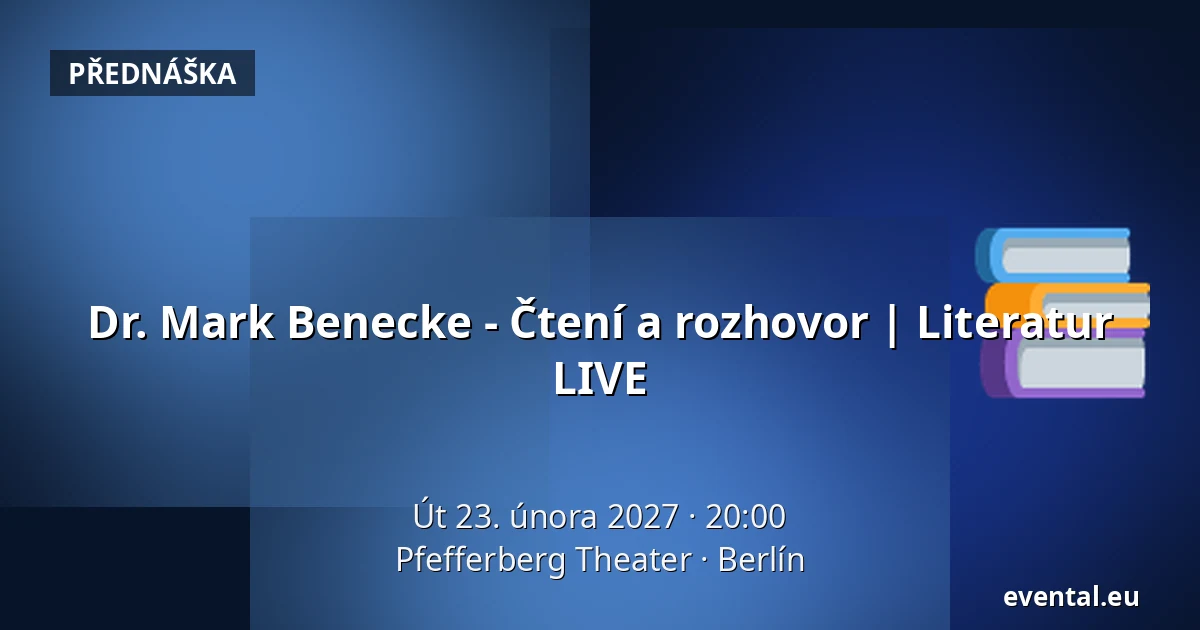 Dr. Mark Benecke - Čtení a rozhovor | Literatur LIVE — Pfefferberg Theater, Berlín