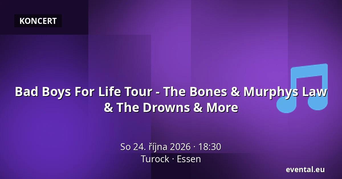 Bad Boys For Life Tour - The Bones & Murphys Law & The Drowns & More — Turock, Essen