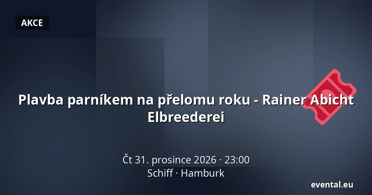 Plavba parníkem na přelomu roku - Rainer Abicht Elbreederei — Schiff, Hamburk